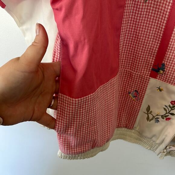 Vintage Koret Francisca Pink Flower Patchwork Zip Up Windbreaker Jacket - Picture 14 of 14